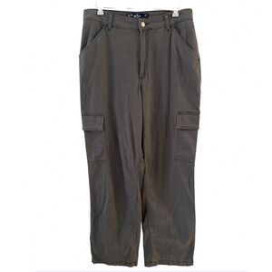 Hollister Ultra High-Rise Dad Pants Dark Grey Cargo Straight Leg‎ 13L W31 NWT
